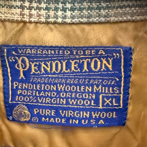 Pendleton Men's Casual Plaid Shirt - Green, Brown, and Orange. Very Vintage. - Picture 2 of 7